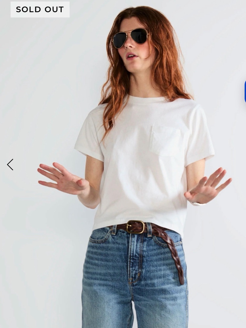 KULE THE WYNN BABY TEE
Short Sleeve Pocket Tee in white